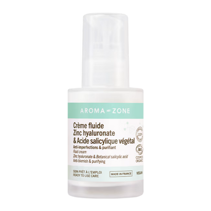 Crème fluide Zinc hyaluronate & Acide salicylique végétal