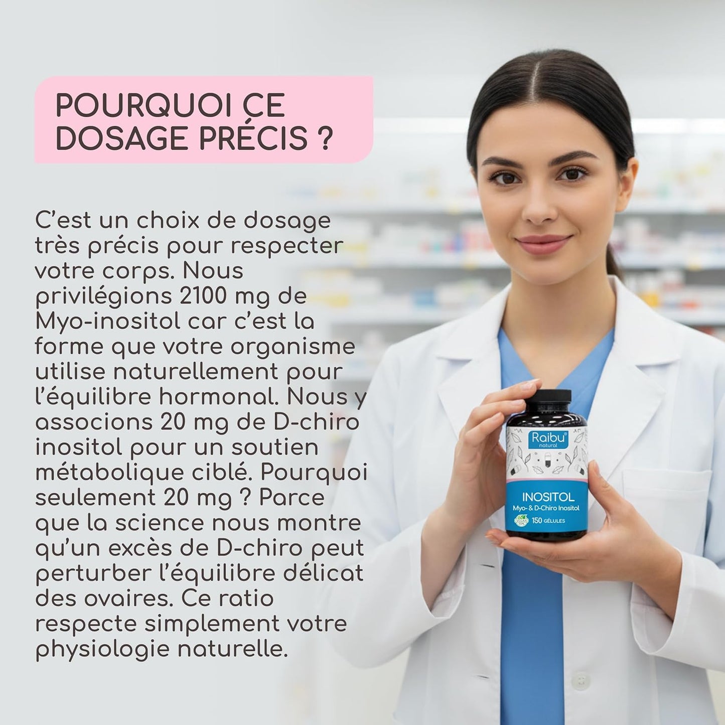 Myo Inositol & D-Chiro, 150 Gélules