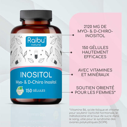 Myo Inositol & D-Chiro, 150 Gélules